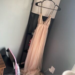 NWT gold sparkle gown prom dress